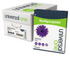 A Picture of product UNV-95230 Universal® Deluxe Multipurpose Paper 98 Bright, 3-Hole, 20 lb Bond Weight, 8.5 x 11, White, 500 Sheets/Ream, 10 Reams/Carton