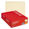 A Picture of product UNV-16115 Universal® Double-Ply Top Tab Manila File Folders 1/5-Cut Tabs: Assorted, Letter Size, 0.75" Expansion, 100/Box