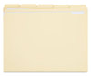 A Picture of product UNV-16115 Universal® Double-Ply Top Tab Manila File Folders 1/5-Cut Tabs: Assorted, Letter Size, 0.75" Expansion, 100/Box