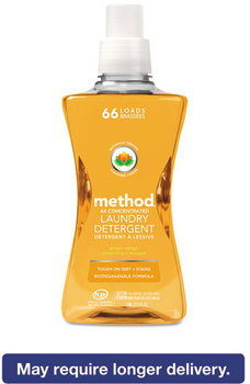 Method® 4X Concentrated Laundry Detergent,  Ginger Mango, 53.5 oz Bottle, 4/Carton