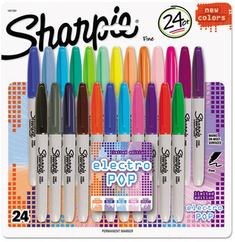 Sharpie® Fine Electro Pop Marker,  Fine Point, Assorted, 24/Pack