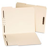 A Picture of product UNV-13420 Universal® Deluxe Reinforced Top Tab Fastener Folders 0.75" Expansion, 2 Fasteners, Letter Size, Manila Exterior, 50/Box