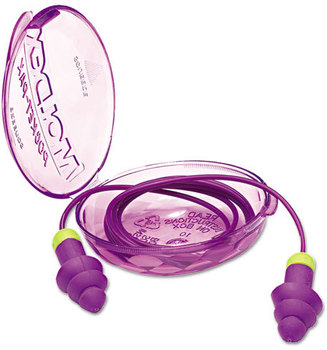 Moldex® Rockets® Reusable Earplugs,  Corded, 27NRR, Purple/Bright Green, 50 Pairs/Box