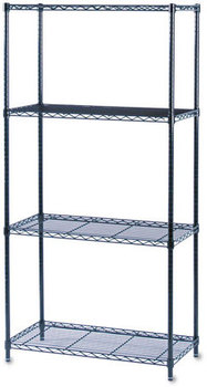 Safco® Commercial Wire Shelving Four-Shelf, 36w x 18d 72h, Black