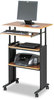 A Picture of product SAF-1929MO Safco® Muv™ Stand-Up Adjustable-Height Desk,  29w x 22d x 49h, Oak/Black