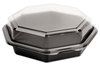 A Picture of product SCC-865044 Creative Carryouts® OctaView® Plastic Hinged Lid Cold Food Containers. 28 oz. 7.94 X 7.48 X 3.15 in. Black and Clear. 100 count.