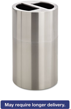 Safco® Dual Recycling Receptacle,  30gal, Stainless Steel