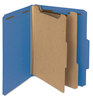 A Picture of product SMD-14062 Smead™ 100% Recycled Pressboard Classification Folders 2" Expansion, 2 Dividers, 6 Fasteners, Letter Size, Dark Blue, 10/Box