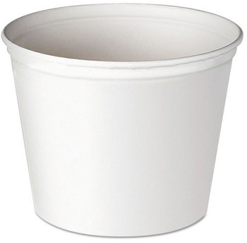 SOLO® Cup Company Double Wrapped Paper Buckets,  Unwaxed, White, 53 oz, 50/Pack