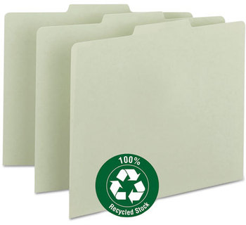 Smead™ Recycled Blank Top Tab File Guides 1/3-Cut 8.5 x 11, Green, 100/Box