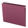 A Picture of product SMD-64073 Smead™ Colored Hanging File Folders with 1/5 Cut Tabs Letter Size, 1/5-Cut Maroon, 25/Box