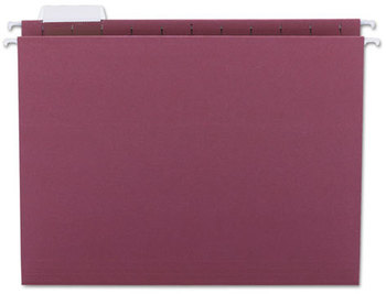 Smead™ Colored Hanging File Folders with 1/5 Cut Tabs Letter Size, 1/5-Cut Maroon, 25/Box