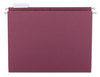 A Picture of product SMD-64073 Smead™ Colored Hanging File Folders with 1/5 Cut Tabs Letter Size, 1/5-Cut Maroon, 25/Box