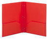 A Picture of product SMD-87727 Smead™ Poly Two-Pocket Folder with Fasteners 180-Sheet Capacity, 11 x 8.5, Red, 25/Box