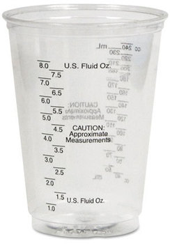 SOLO® Plastic Graduated Medical & Dental Cups. 10 oz. Clear. 1000 count.