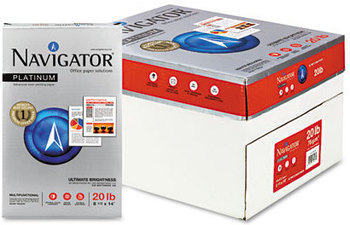 Navigator® Platinum Paper,  99 Brightness, 20lb, 8-1/2 x 14, White, 5000/Carton