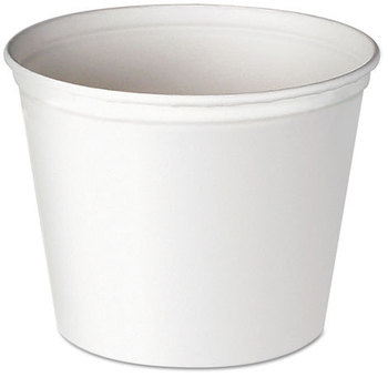SOLO® Cup Company Double Wrapped Paper Buckets,  Waxed, White, 83 oz