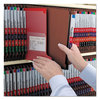 A Picture of product SMD-26860 Smead™ End Tab Pressboard Classification Folders With SafeSHIELD® Coated Fasteners Six 2" Expansion, 2 Dividers, Letter Size, Red, 10/Box