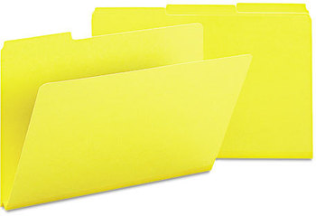 Smead™ Expanding Recycled Heavy Pressboard Folders 1/3-Cut Tabs: Assorted, Legal Size, 1" Expansion, Yellow, 25/Box