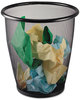 A Picture of product SAF-9717BL Safco® Onyx™ Round Mesh Wastebaskets, Steel Mesh, 5gal, Black