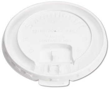 SOLO® Cup Company Lift Back & Lock Tab Lids for Paper Cups,  10oz, White, 1000/Carton