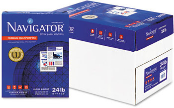 Navigator® Premium Multipurpose Copy Paper,  99 Brightness, 24lb, 8-1/2 x 11, White, 5000/Carton