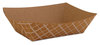 A Picture of product SCH-0509 SCT® Eco Food Trays. #50. 1/2 lb. 4-37/64 X 3-13/64 X 1-1/4 in. Kraft. 250/sleeve, 4 sleeves/case.