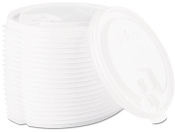 SOLO® Cup Company Lift Back & Lock Tab Lids for Paper Cups,  16oz, White, 1000/Carton