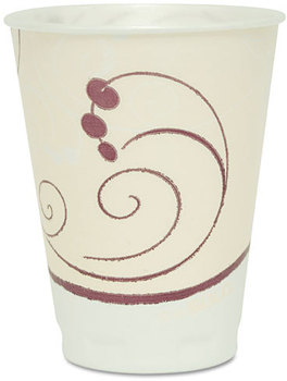 SOLO® Cup Company Trophy® Plus™ Dual Temperature Insulated Cups in Symphony® Design,  12oz, Beige, 1000/Carton