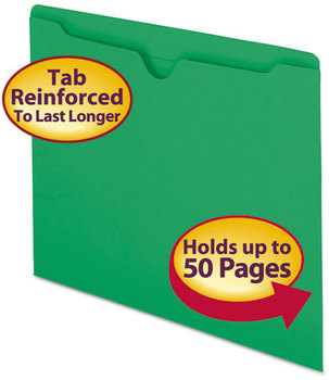 Smead™ Colored File Jackets with Reinforced Double-Ply Tab Straight Letter Size, Green, 100/Box