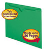 A Picture of product SMD-75503 Smead™ Colored File Jackets with Reinforced Double-Ply Tab Straight Letter Size, Green, 100/Box