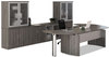 A Picture of product MLN-MNDBLGS Mayline® Medina™ Series Laminate Curved Desk. 72 X 36 X 29 1/2 in. Gray Steel.