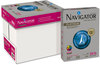 A Picture of product SNA-NPL1128 Navigator® Platinum Paper,  99 Brightness, 28lb, 8-1/2 x 11, White, 500 Sheets/Ream