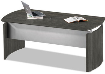 Mayline® Medina™ Series Laminate Curved Desk. 72 X 36 X 29 1/2 in. Gray Steel.