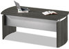 A Picture of product MLN-MNDBLGS Mayline® Medina™ Series Laminate Curved Desk. 72 X 36 X 29 1/2 in. Gray Steel.