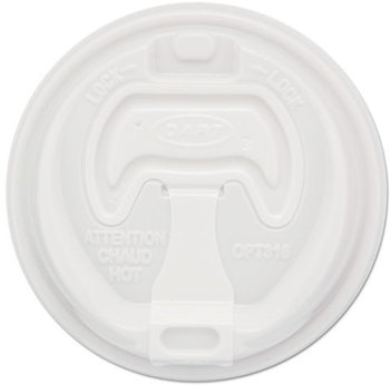Solo® Optima® Reclosable Lids for Hot Paper Cups,  White, 1000/Carton