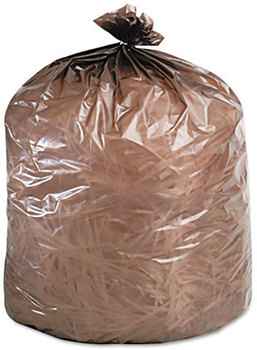 Stout® Controlled Life-Cycle Plastic Trash Bags,  39gal, 1.1mil, 33 x 44, Brown, 40/Box