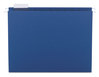 A Picture of product SMD-64057 Smead™ Colored Hanging File Folders with 1/5 Cut Tabs Letter Size, 1/5-Cut Navy, 25/Box