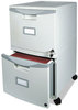 A Picture of product STX-61301B01C Storex Two-Drawer Mobile Filing Cabinet,  14-3/4w x 18-1/4d x 26h, Gray