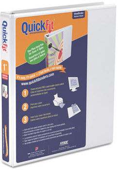 QuickFit® QuickFit® by Stride Round-Ring View Binder,  1" Capacity, White