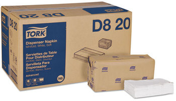 Tork® Advanced Soft Minifold Dispenser Napkins,  1-Ply,13x12,Bag-Pack, White, 6000/Ct