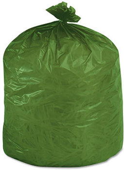 Stout® Controlled Life-Cycle Plastic Trash Bags,  33gal, 1.1mil, 33 x 40, Green, 40/Box