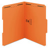 A Picture of product SMD-12540 Smead™ Top Tab Colored Fastener Folders 0.75" Expansion, 2 Fasteners, Letter Size, Orange Exterior, 50/Box