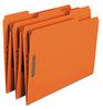 A Picture of product SMD-12540 Smead™ Top Tab Colored Fastener Folders 0.75" Expansion, 2 Fasteners, Letter Size, Orange Exterior, 50/Box