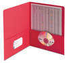 A Picture of product SMD-87859 Smead™ Two-Pocket Folders Folder, Textured Paper, 100-Sheet Capacity, 11 x 8.5, Red, 25/Box