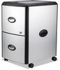 A Picture of product STX-61351U01C Storex Mobile Filing Cabinet with Metal Siding,  Metal Siding, 19w x 15d x 23h, Silver/Black