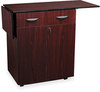 A Picture of product SAF-8962MH Safco® Hospitality Service Cart,  One-Shelf, 32-1/2w x 20-1/2d x 38-3/4h, Mahogany