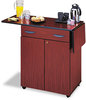 A Picture of product SAF-8962MH Safco® Hospitality Service Cart,  One-Shelf, 32-1/2w x 20-1/2d x 38-3/4h, Mahogany