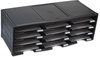 A Picture of product STX-61602U01C Storex 12 Compartment Literature Organizer. 10 5/8 X 13 3/10 X 31 2/5 in. Black.