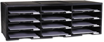 Storex 12 Compartment Literature Organizer. 10 5/8 X 13 3/10 X 31 2/5 in. Black.